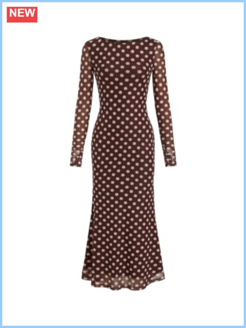 CIDER Floral Mesh Long Sleeve Bodycon Maxi Wedding Guest Dress